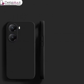 Liquid Air silikoninis juodas dėklas - su kameros apsauga (Xiaomi Poco X7 Pro 5G)